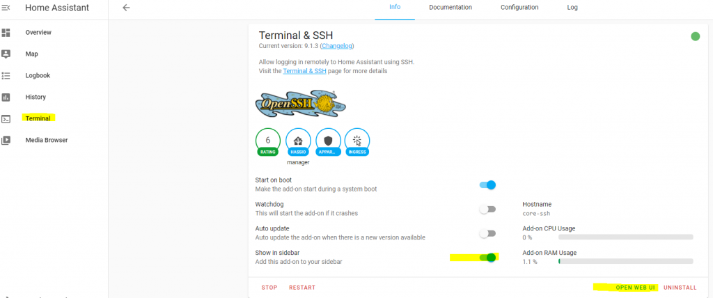 Terminal SSH plugin
